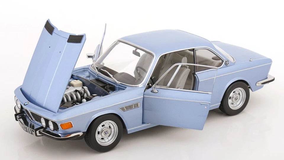 KK Scale 1:12 BMW 3.0 CSI E9 LIGHT BLUE METALLIC WITH ALUMINIUM RIMS 1971  - Image 2 of 4