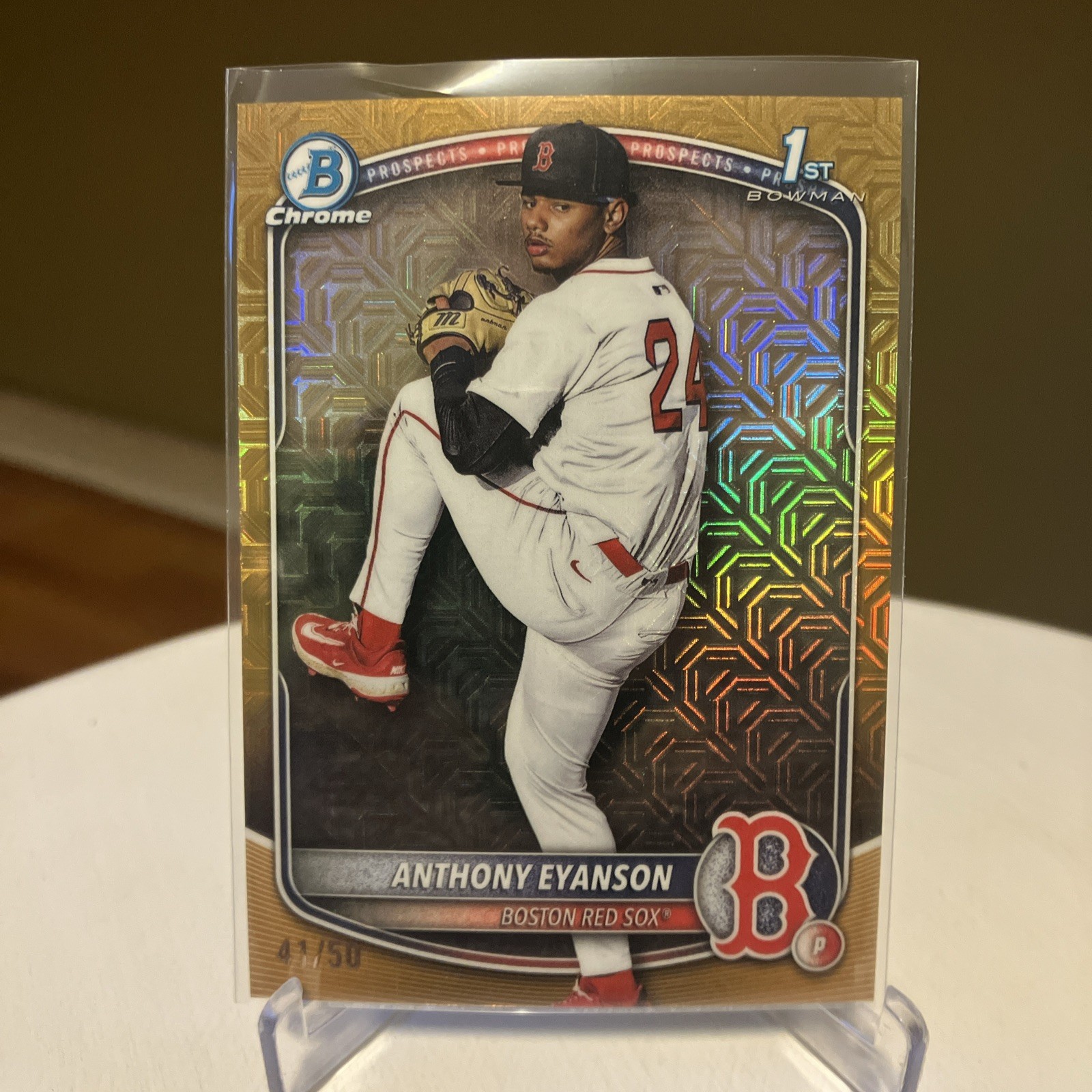 2025 Bowman Draft - Anthony Eyanson #BDC-116 Chrome 1st Gold Mojo /50 Red Sox