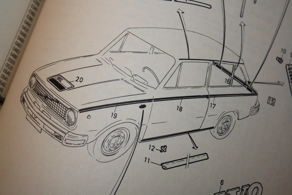 Volvo 66 DAF 1300 original Marathon tiras decorativas negro stripe kit black NOS - Imagen 3 de 4