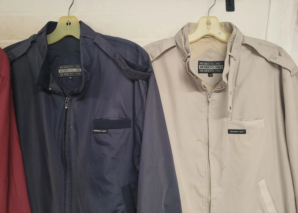 LOT OF 6 VINTAGE MEMBERS ONLY JACKETS CAFE RACER 80s 90s POLY COTTON MED-XL - Image 4 of 4