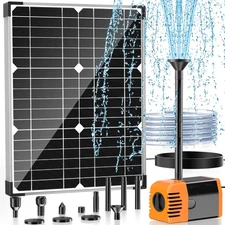 20W Solar Water Pump, Solar Powered Water Pump Outdoor with 320GPH Solar Pump, 7