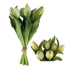 Künstliche Tulpen, Real Touch Kunstblume wie echt, Deko Tulpenbund 7 Stück 