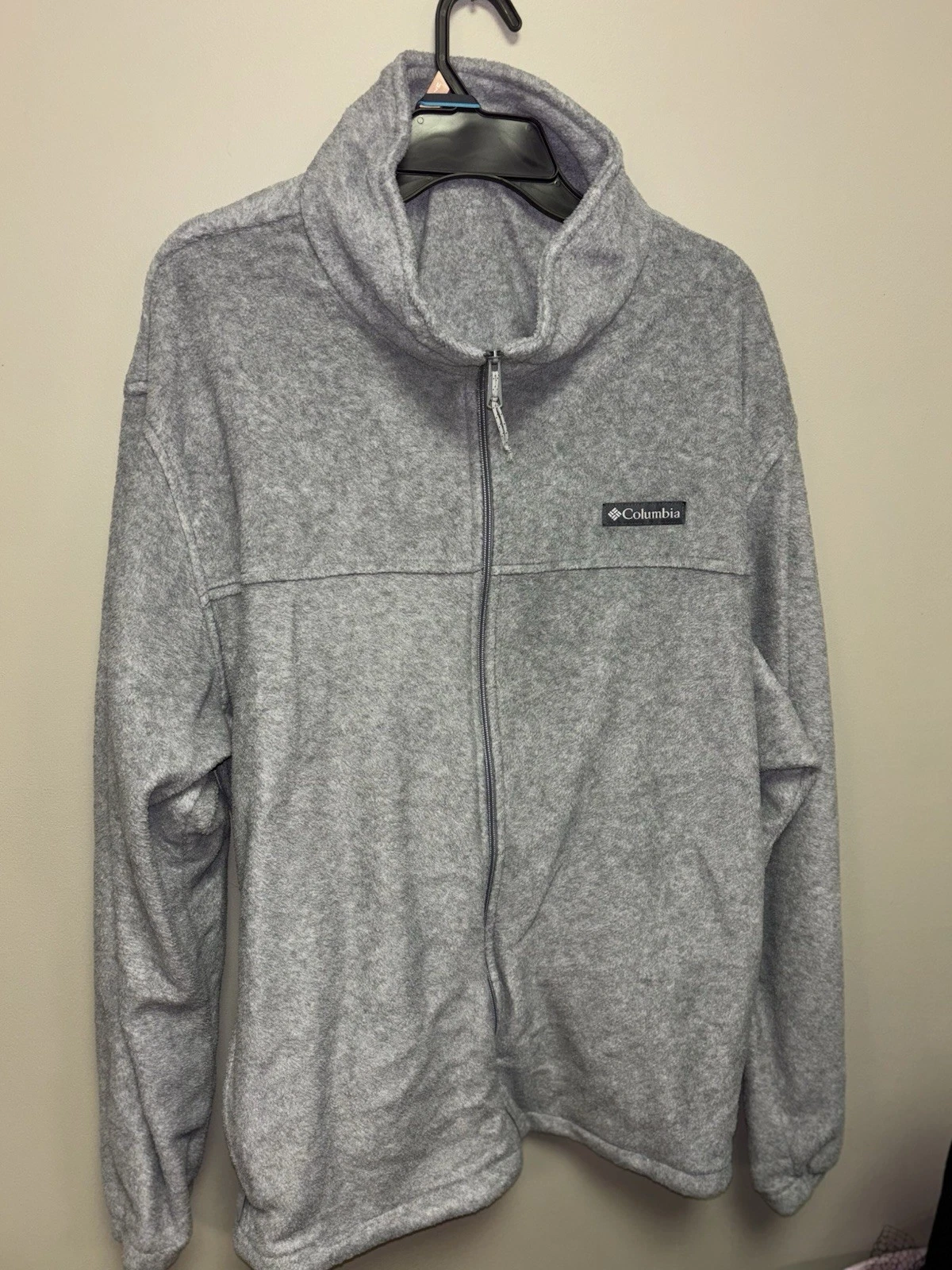 Columbia Fleece Jacket Men’s Large Gray Full Zip Interior And External Pockets