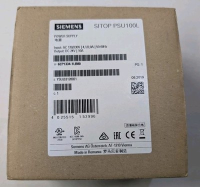 Siemens SITOP PSU100L 6EP1334-1LB00 Power Supply 24V 10A 240W DIN Rail Mount