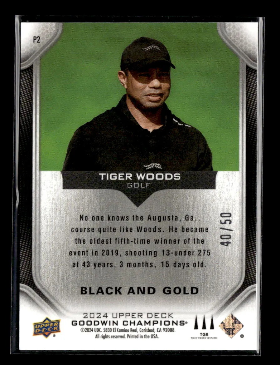 2024 Upper Deck Goodwin Champions Black and Gold Tiger Woods #P2