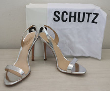 Schutz Womens Sz 11B Prata Silver Metallic Sl...