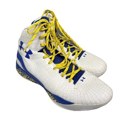 Under Armour ClutchFit Drive Mens 12 Basketball Shoes White Blue Yellow