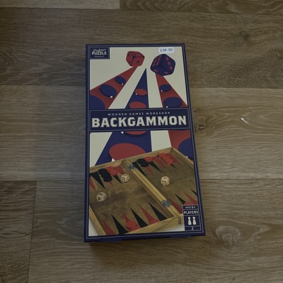 Backgammon Brettspiel aus Holz - traditionelles/klassisches Familienbrettspiel aus Holz Rückseite