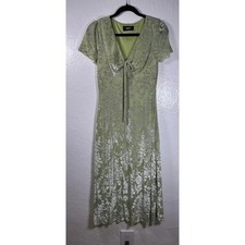 Cider Light Green Burnout Velvet Dress Flutter Sleeve Med Cottagecore Fairycore