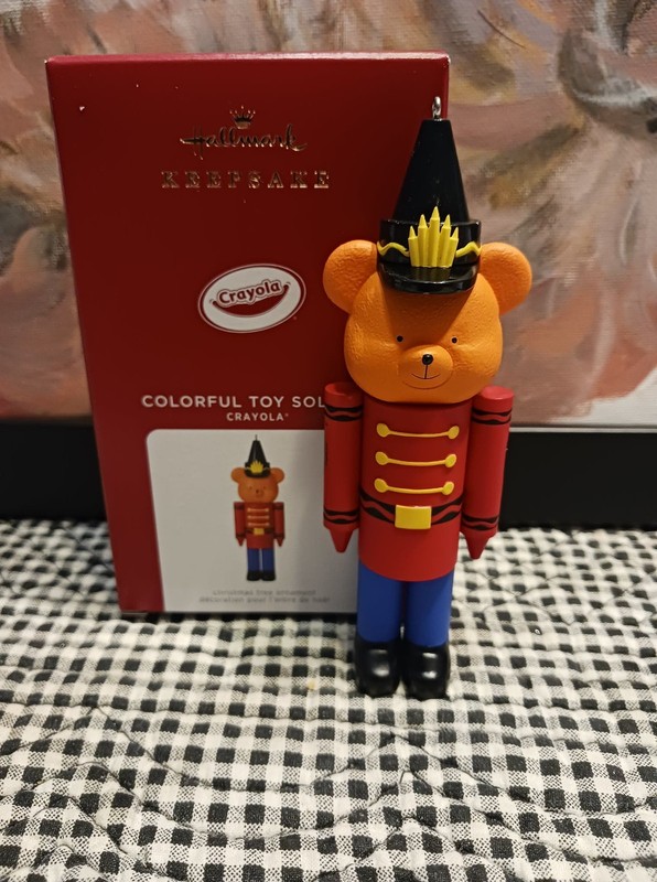 HALLMARK CRAYOLA CRAYONS COLORFUL TOY SOLDIER 2021 CHRISTMAS ORNAMENTS BEAR