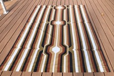 Vintage Fabric Curtain Geometric Stripes Op Art 60s 70s Mid-Century 66"x 97"