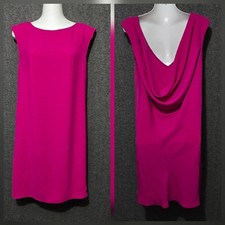 Trina Turk Dress Womens 6 Horizon Magenta Sheath Sleeveless Draped Deep V Back