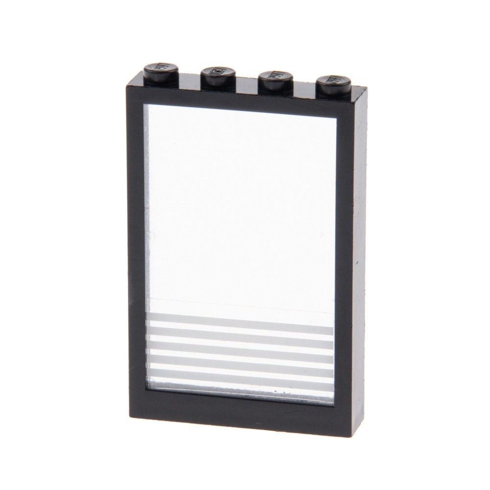 1x Lego Window Frame 1x4x5 Black Transparent White Sticker 4347pb07