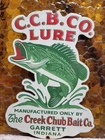 VINTAGE CREEK CHUB BAIT CO. PORCELAIN SIGN OLD FISHING LURE TACKLE ROD REEL SHOP