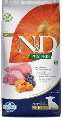 Farmina N&D Dog Dry Puppy Grain Free Pumpkin Mini Lamb & Blueberry 15.4 Pounds