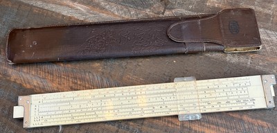 Vintage POST ARCHITECT No. 1462 Double Side Ruler USA Leather Embossed Case