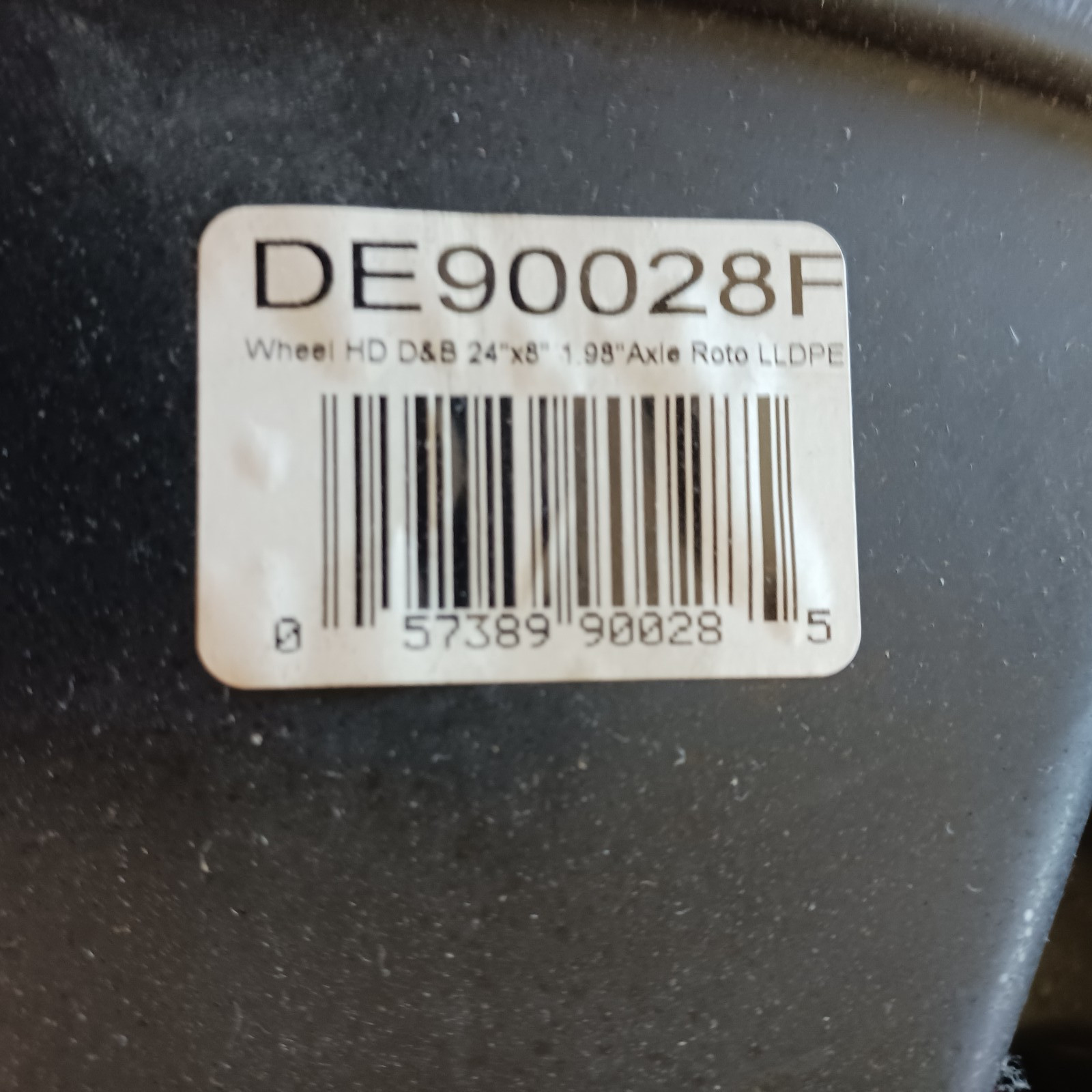 DE90028F Heavy-Duty Plastic Roll-In Dock/Boat Lift Wheel - 24" x 8", 1.98 Axle-2