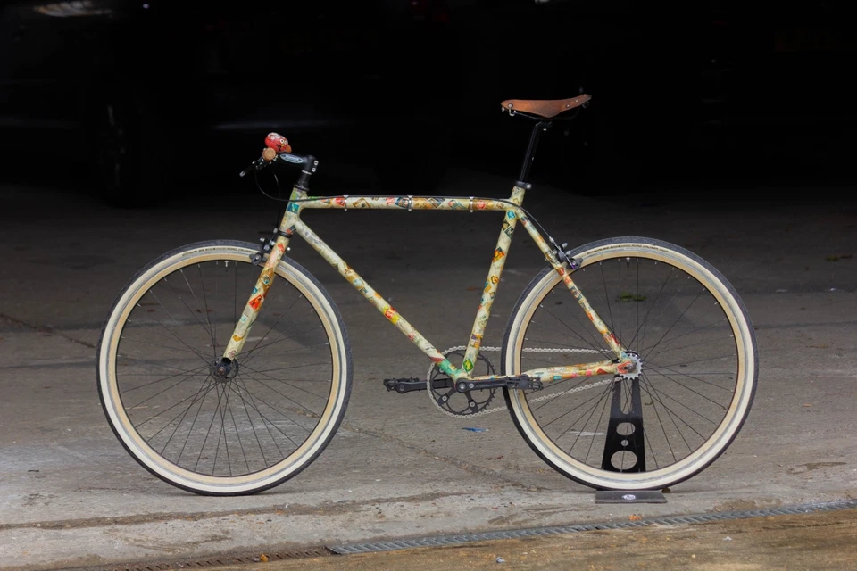 6KU Fixie Single Speed POST OPERA 1of1 SONDERANFERTIGUNG Kunst Stempel Holzlenker - Bild 2 von 4