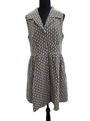 Pomander Place Black Eyelet Sleeveless Dress W/Pockets Size L