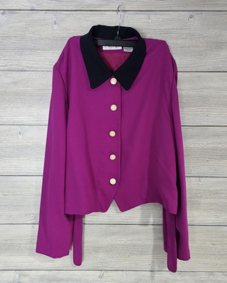 Chaus Blazer Jacket Suit Top Button-up Size 16 Magenta 
