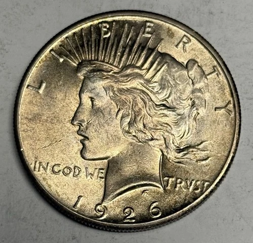 LUSTROUS Toned AU 1926-P Peace Silver Dollar, U.S. Coin $1