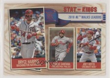 2019 Topps Big League Stat Kings Carlos Santana Joey Votto Bryce Harper #354 0j5