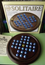 Solitare Game House of Marbles Wood & Glass Boxed Excellent Condition