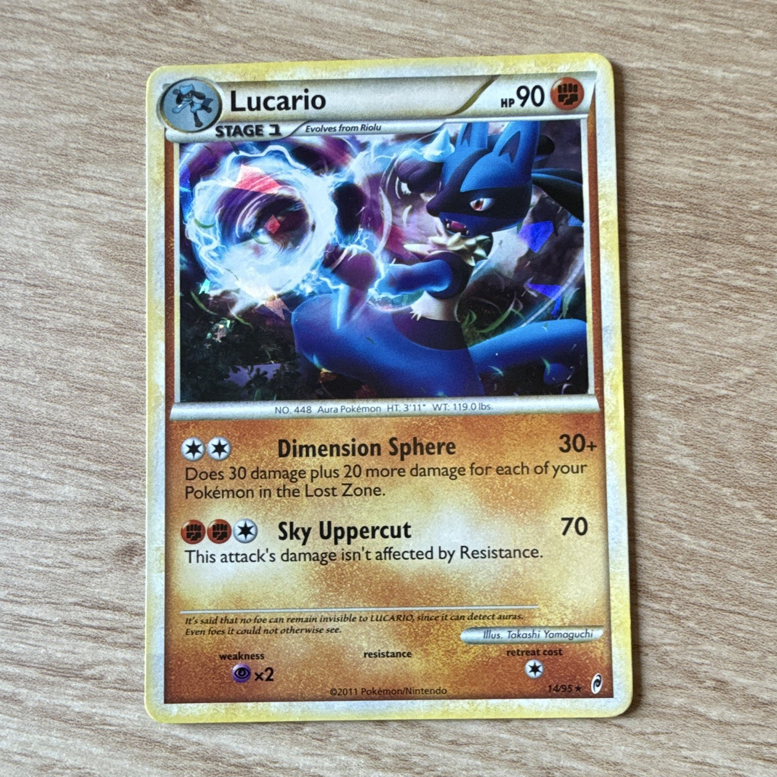 Pokemon TCG Lucario 14/95 Call of Legends Holo Rare English Stage 1 90 HP