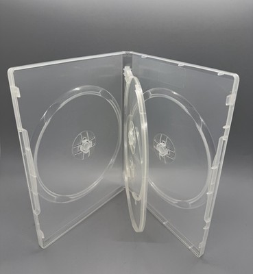 5 PCS NEW SUPER CLEAR SLIM 14MM QUAD (4) DVD CASE MOVIE BOX, JM4