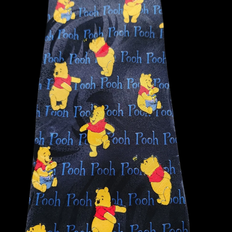 Винтажный мужской галстук Disney Winnie The Pooh Honey & Bees темно-синий новинка - Изображение 3 из 4