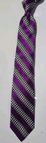 🔥BEN SHERMAN STUNNING, SLIM PURPLE PLAID SILK NECKTIE, NWOT - Picture 11 of 12