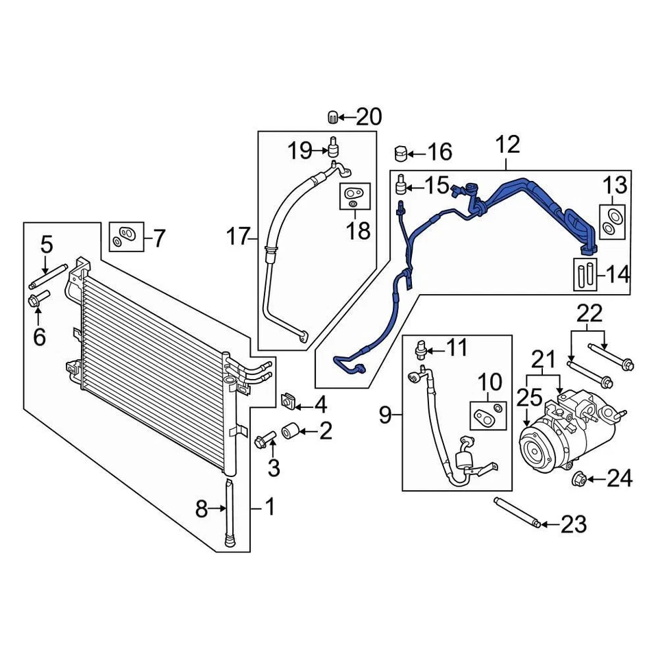 For Ford Police Interceptor Utility 13-19 Ford A/C Refrigerant Suction Hose Foto 2 de 4