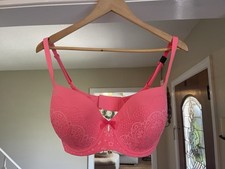 New Victoria Secret 36 DDD Demi Underwire Bra Pink Lace Overlay Body By Victoria