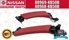NISSAN Genuine R35 GT-R Red Leather Front Door Pull Handle Right & Left Set OEM