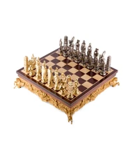 Italfama Roman Empire Style Wooden Metal Chessboard Box