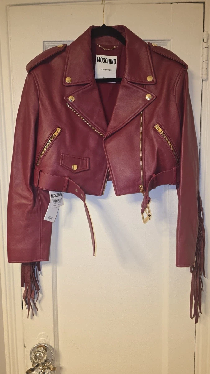 moschino leather jacket products for sale | eBay