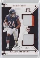2021 Panini National Treasures Jersey Number Red 15/24 Khalil Herbert 03zm