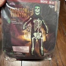 Skeleton Phantom Costume Boys Medium Size 8 Fun World