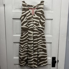 Banana Republic Issa London Zebra Print Fit Flare Dress 6