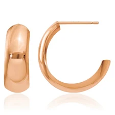 14K Solid Rose Gold Small Hoop Earrings