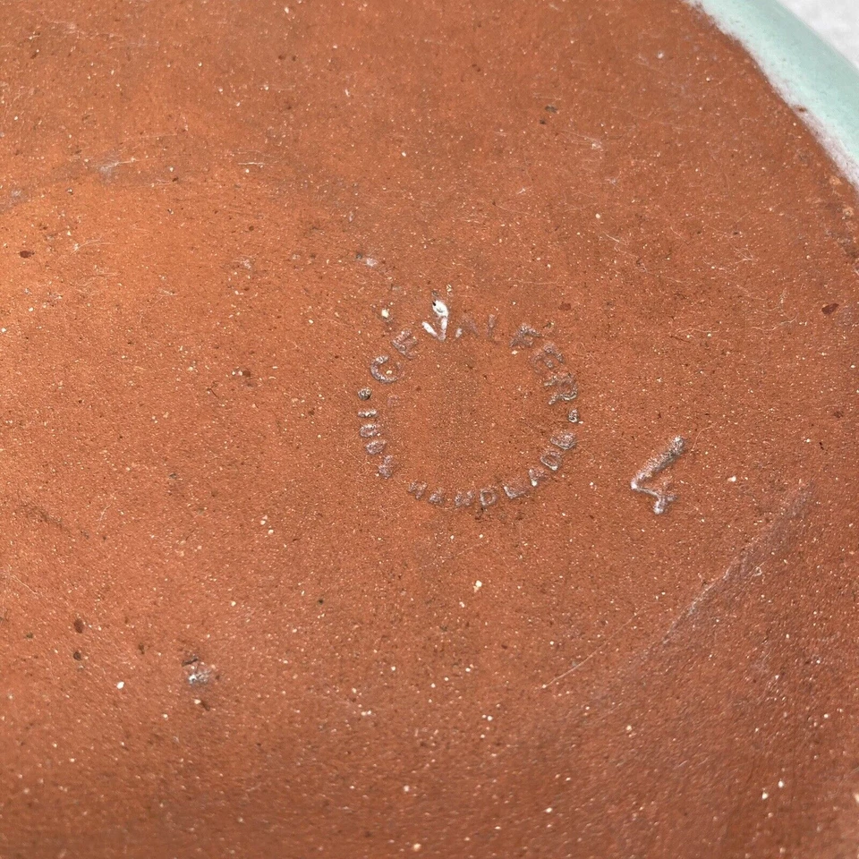 Cevalfer Portugal Handcrafted Large Green Pottery Serving Bowl Platter - Image 4 of 4