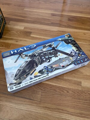 SEALED / UNOPENED Mega Bloks Halo UNSC Falcon with Landing Pad- rare retired set