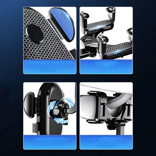 360° Car Rearview Mirror Holder Stand Mobile Cell Smart Phone GPS Phone Holder - Picture 9 of 15