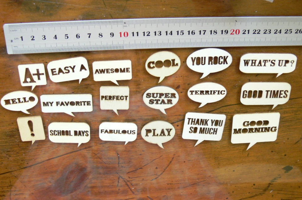 18 palabras mezcladas de madera en burbujas - listas 2 colores a tu elección Foto 3 de 4