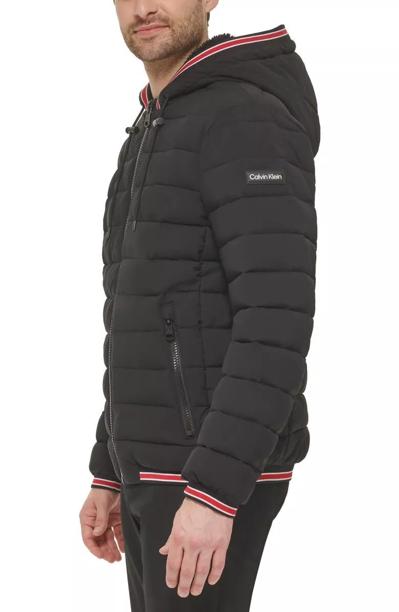 NWT Calvin Klein Men's Hooded Infinity Stretch Puffer Jacket