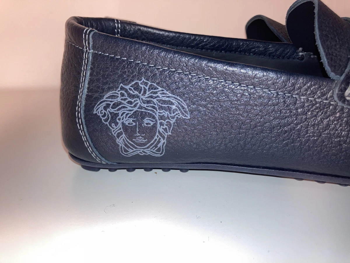 Mocasines Versace Medusa - azul noche y gris ceniza - 4IT