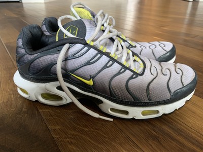 NIKE AIR MAX TNs TN White Grey Yellow UK SIZE 7.5 Used Trainers Great Condition | eBay