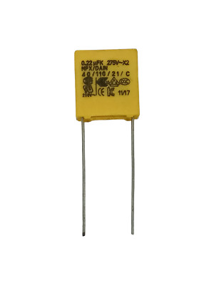 1x MPX/DAIN Kondensator 220nF X2 275V~ VAC, RM 10mm (0,22µF,uF,AC,250V~)I218