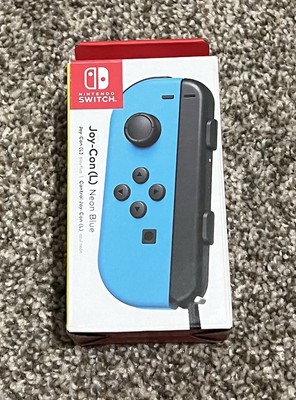 Nintendo Switch Joy Con Controller Single Left Neon Blue Complete CIB Open Box