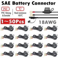SAE 12V Battery Connector Cable 2-Pin Ring Terminal Harness Extension Wire Lot